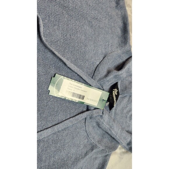 The Commons Navy Large Linen Hoodie Sweater NWT - Picture 5 of 7